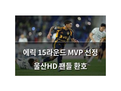 에릭 15라운드 MVP 선정 울산HD 팬들 환호