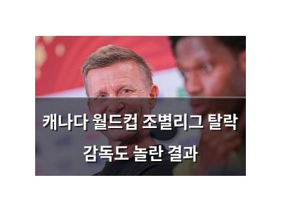 캐나다 월드컵 조별리그 탈락 감독도 놀란 결과