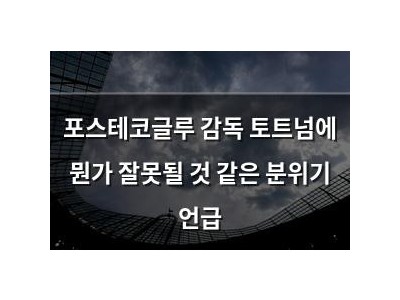 포스테코글루 감독 토트넘에 뭔가 잘못될 것 같은 분위기 언급