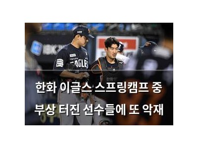 한화 이글스 스프링캠프 중 부상 터진 선수들에 또 악재