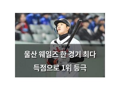 울산 웨일즈 한 경기 최다 득점으로 1위 등극