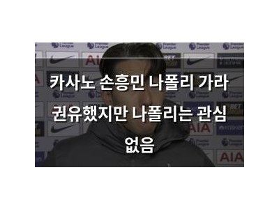 카사노 손흥민 나폴리 가라 권유했지만 나폴리는 관심 없음