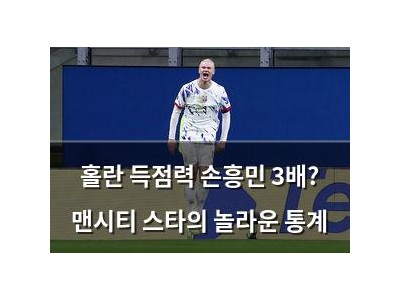 홀란 득점력 손흥민 3배? 맨시티 스타의 놀라운 통계