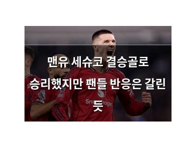 맨유 세슈코 결승골로 승리했지만 팬들 반응은 갈린 듯