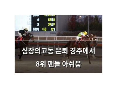심장의고동 은퇴 경주에서 8위 팬들 아쉬움