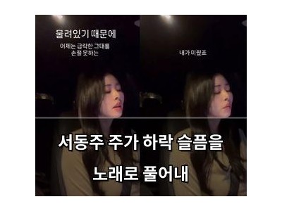 서동주 주가 하락 슬픔을 노래로 풀어내