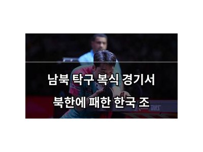 남북 탁구 복식 경기서 북한에 패한 한국 조