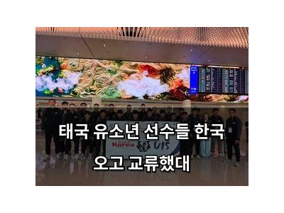 태국 유소년 선수들 한국 오고 교류했대